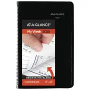 2025 AT-A-GLANCE Weekly Book Planner, 5" x 8", Black, January To December