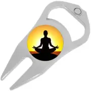 Yoga Meditation Golf Ball Marker Divot Repair Tool Bottle Opener