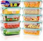 Glass Food Storage Containers 10 Pack Airtight Microwave Freezer Safe