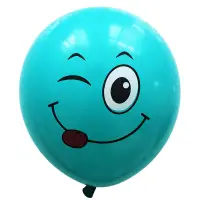 在飛比找蝦皮購物優惠-氣球批發大號笑臉加厚表情氣球圓形笑臉多款套版可愛乳膠氣球