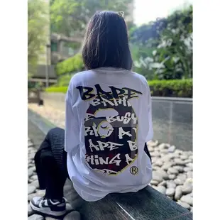 UENO上野日貨  BAPE APE左胸疊色字體背格紋滿版字體大猿頭短T 【BAPE1-D22082004】