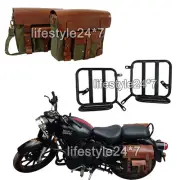 Royal Enfield "D4 Leather & Canvas Bags & Pannier Mounting" Classic Reborn 350 (for: Royal Enfield)