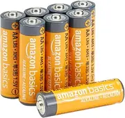 Amazon Basics 8-Pack AA Alkaline Batteries, 1.5 Volt, Long-Lasting Power