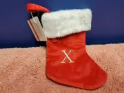 Ashland Christmas Small Stocking Red Small Christmas Stocking Letter X 7" NWT