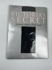 Victoria’s Secret Glamour Sheers Thigh Highs Black Lace Top Medium
