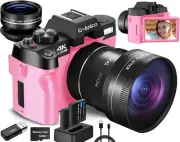 G-Anica Digital Cameras 4K 48MP 16X Vlogging Camera with Wide-Angle &Macro Lens