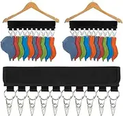 Hat Organizer Hangers, 2 Pack Hat Storage for Room & Closet, 10 Large Holder Clips to Hang Baseball Hats, Ball Caps, Winter Beanie & Accessories, Fits All Size Hangers
