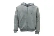 Winter Mens Womens Unisex Zip-Up Hoodie w Sherpa Fur Thick Hooded Jacket Jumper - Light Grey