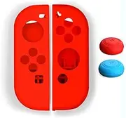 Khxriypha for Switch Joy-Con Controller Skin, Anti-Slip Silicone Grips Covers Soft Ultra-Thin Protective Cover Case for Switch Controller with 2 Thumb Grip Caps (red)