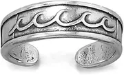 [JewelryWeb] 925 Sterling Silver toe ring Oxidized 16mm X 5.6mm-toe ring for Women
