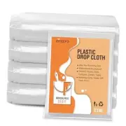 Clear Plastic Sheeting Drop Cloths for Painting Pcs 9x12ft Plastic Tarp 5 White