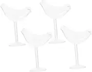 Mobestech 1 Set Creative Bird Shape Wine Goblet Transparent Cocktail Glasses for Parties Banquets Home Bar Use Premium Glass Material Unique Design Comfortable Touch