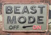 VELCRO® BRAND Fastener Morale HOOK PATCH Beast Mode ON OFF Forest 3x2"