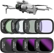 BLAUEOCHI ND CPL Filter Set for DJI Mini 4 Pro, 8 Pack UV, CPL, LPR,BS,ND8, ND16, ND32, ND64 Polarizer Neutral Density Special Effect Drone Lens Filters, Multi Coated HD Optical Glass/Aluminum Frame