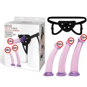 Lux fetish Size Up 3-Piece Dildo And Harness Pegging Training Set 1 pc
