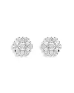 Swarovski Idyllia Crystal Snowflake Stud Earrings in Rhodium Plated