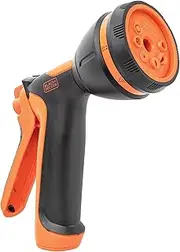 BLACK+DECKER® 7-Pattern Rear Trigger Garden Hose Nozzle – Lightweight, Versatile Sprayer with Easy-Dial Control BXWNBB57390