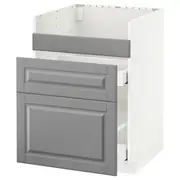 METOD / MAXIMERA base cb f HAVSEN snk/3 frnts/2 drws, white/Bodbyn grey, 60x60x80 cm