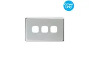 HPM Excel 3 Gang Light Switch Matt Silver Metal Cover | XL770/3PLMS