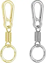 Xuduvay Simple Strong Metal Keychains Keyring Key Chain Ring Clip Holder Organizer for Home Car Keys Key Finder Women Men, Gold+silvery