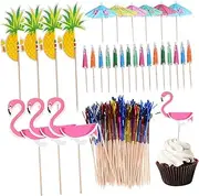 CRILSTYLEO 140 Pcs Baking Decoration Insert Summer Party Cupcake Topper Birthdaycupcake Toppers Cake Toppers for Cupcake Decorations Toppers Decorative Cake Picks Party Cake Decorations
