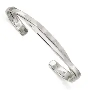 925 Sterling Silver 3mm Hammered Bands Bangle Bracelet