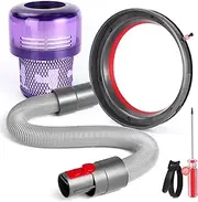 SV16 SV29 Dust Bin Sealing Ring + Extension Hose + HAPA Filter Compatible with Dyson Outsize 970423-01 970422-01 Canister Replacement Part, with Adjustable Trigger Lock Strap