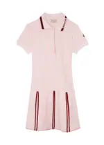Moncler Kids Logo Piqué Cotton Dress - Pink Light - 12A (12 Years) 12A (12 years)