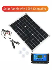 200W Solar Panel 12V Flexible Battery Charger Dual USB 5V with 100A Controller S