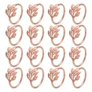 20Pcs Leaf Napkin Rings, Table Napkin Holders Buckles for Decorations, Rose Gold