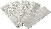 5pcs Nail Transfer Printing Plate Nail Decorations for Nail Art Nail Stamps Adhesive Gems UV Nail Art Tape Nails Art Postage Stamps Unique Nail Stamper Templates Stainless Steel