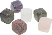 Whiskey Quartz Stones Ice Cubes 6 Pack Reusable Stone Ice Cubes for Mixed Drinks 0.8 Inches Set of 6 Unique Colors