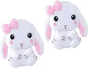 NUOBESTY Resin Stickers 2pcs Cartoon DIY Decor Perfect for Pencil Case Pink White