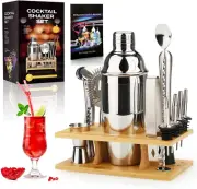 16-Piece Stainless Steel Cocktail Shaker Set – Professional Bartender Kit with 7