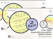 Colored Paper Chart Tablet, Cursive Cover, 5 Assorted Colors, 1" Ruled, 24" x 16", 25 Sheets, Pack of 2