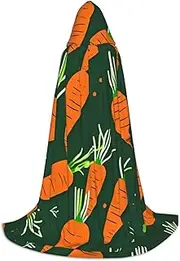 VPPUR Happy Carrot Print Unisex Hooded Cloak For Carnival Theme Party Decorations Witch Costume Cosplay