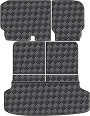 WDYOYS Cargo Mat for 2024-2025 Kia EV9 7 Seats Trunk Mat & 2ND+3RD Row Rear Backrest Mat, All Weather Rear Cargo Liner Back Seat Cover Protector