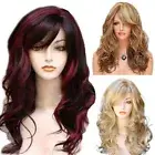 Beauty Wavy Hair Full Wig Long Curly Wigs Brown Gold Blonde Ombre Hair Wig