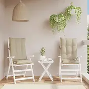 Highback Chair Cushions 2 pcs Beige Oxford Fabric Decorative Cushion