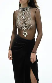 [Zuhair Murad] Tulle Embroidered Maharaja Bodysuit