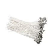 Candle Wicks with Holders for Candle making, Low Smoke Pre Waxed Tabs Centering Wick Holder Core Clip Cotton Metal Natural Soy Wax Centre