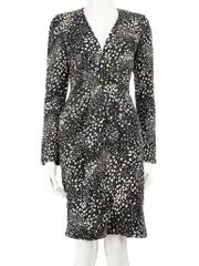 Black Silk Patterned Dress