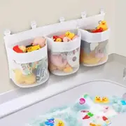Bath Toy Storage Bag,Hanging Bath Toy Storage Net Mesh Bag,Toy Storage and Sorting Great for Bathroom Organizer Color White
