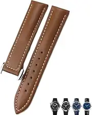 [UMCNVV] 18mm 19mm 20mm Cow Leather Watch Strap For Omega Seamaster 300 Speedmaster Watch Bands