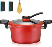 Seattleget Micro Pressure Stockpot,Seattleget Micro Pressure Crock Pot,Micro Pressure Crock Pot, Gas Stove/Open Fire Induction Cooker Universal Stew Pot,for Tender Soup and Meat, Anti Stick (#B)