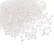 300pcs Flatback Pearls 4mm ABS Plastic Half Round Dome Pearls, Bright White