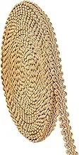 PH PandaHall 15 Yards Golden Gimp Braid Trim 13mm/0.5" Gold Polyester Woven Fabric Lace for Sewing Costume DIY Crafts Upholstery Curtain Slipcover Decoration
