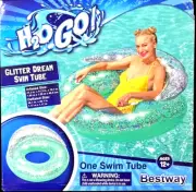 New $20 H20 Go Glitter Dream Swim Tube Pool Float Back Rest & Handles USA SHIP