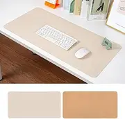 Ruby Lil Natural Cork & PU Leather Dual Side Mouse Pad Laptop Desk Table Protector Desk Writing Pad,Beige,60x30cm