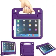 For Apple iPad Mini 1/2/3/4/5 kids Case, Kickstand Shockproof Protective Rugged Convertible Handle Stand Light Weight Kids Friendly Cover (Purple)